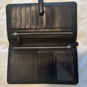 Elegant Black Leather Coach Wallet